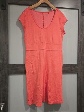 Toad&Co Dress Womens‎ Coral Casual Essential Basic Organic Comfy Staple Summer L